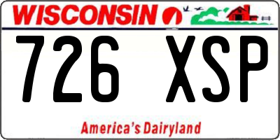 WI license plate 726XSP