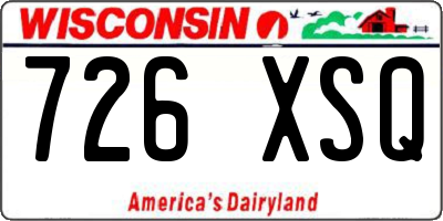 WI license plate 726XSQ