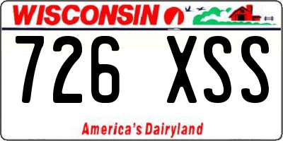 WI license plate 726XSS