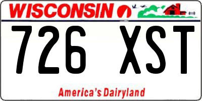 WI license plate 726XST