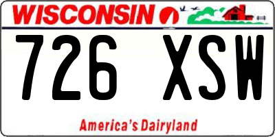 WI license plate 726XSW