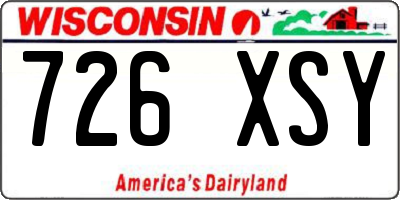 WI license plate 726XSY