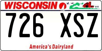 WI license plate 726XSZ