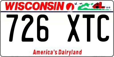 WI license plate 726XTC