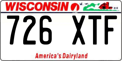 WI license plate 726XTF