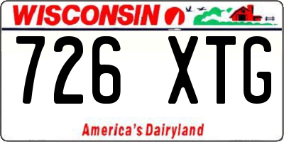 WI license plate 726XTG