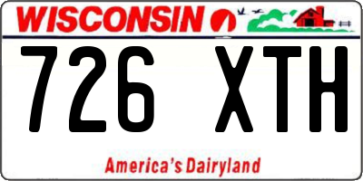 WI license plate 726XTH