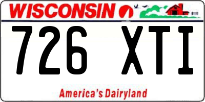 WI license plate 726XTI