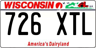 WI license plate 726XTL