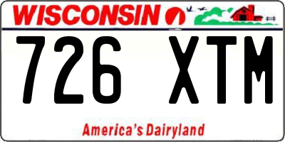 WI license plate 726XTM