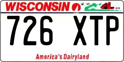WI license plate 726XTP