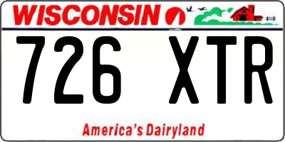 WI license plate 726XTR