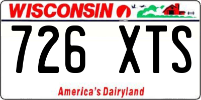 WI license plate 726XTS