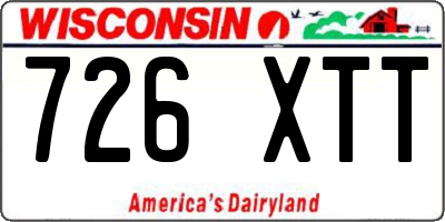 WI license plate 726XTT