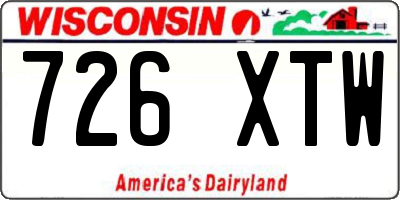 WI license plate 726XTW