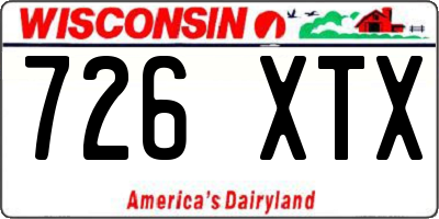 WI license plate 726XTX