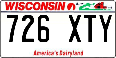 WI license plate 726XTY