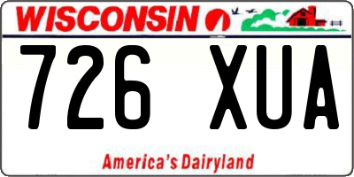 WI license plate 726XUA