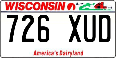 WI license plate 726XUD