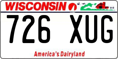WI license plate 726XUG