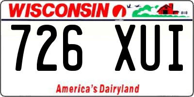 WI license plate 726XUI