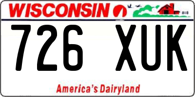 WI license plate 726XUK