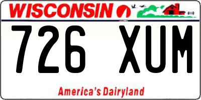 WI license plate 726XUM