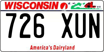 WI license plate 726XUN
