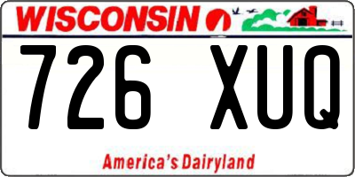 WI license plate 726XUQ