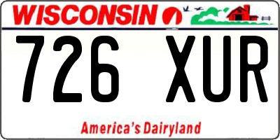 WI license plate 726XUR