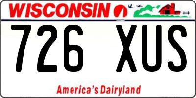 WI license plate 726XUS