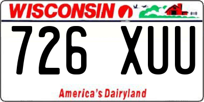 WI license plate 726XUU