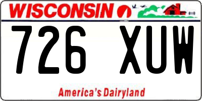 WI license plate 726XUW