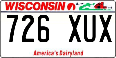 WI license plate 726XUX