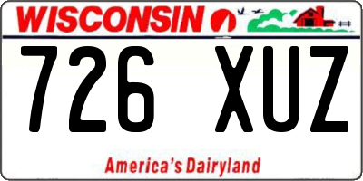 WI license plate 726XUZ