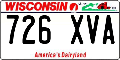 WI license plate 726XVA