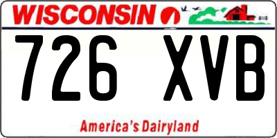 WI license plate 726XVB