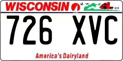 WI license plate 726XVC