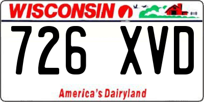 WI license plate 726XVD