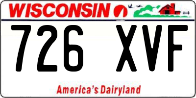 WI license plate 726XVF