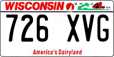 WI license plate 726XVG