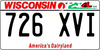 WI license plate 726XVI