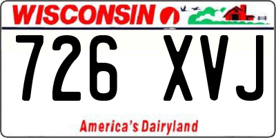 WI license plate 726XVJ