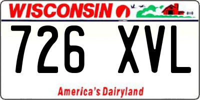 WI license plate 726XVL