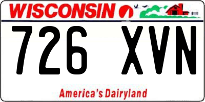 WI license plate 726XVN