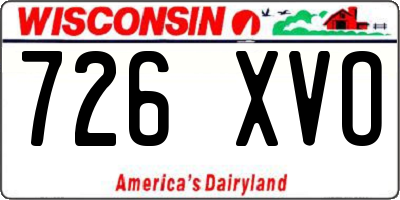 WI license plate 726XVO
