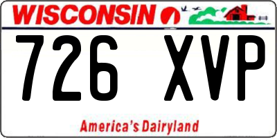 WI license plate 726XVP