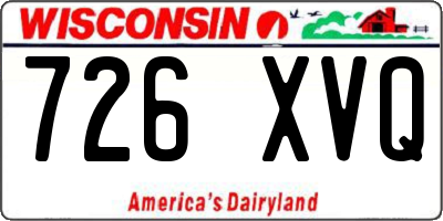 WI license plate 726XVQ