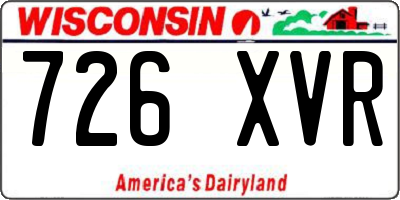WI license plate 726XVR