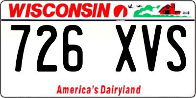 WI license plate 726XVS